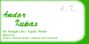 andor kupas business card